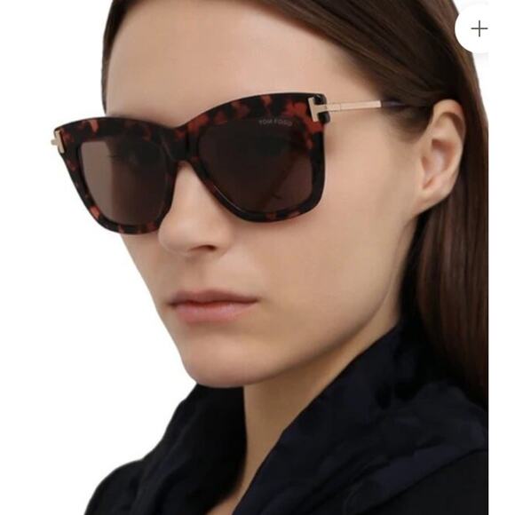TOM FORD DASHA FT0822 52F Sunglasses Havana Frame‎ Brown Polarized Lens In Case - Picture 1 of 10
